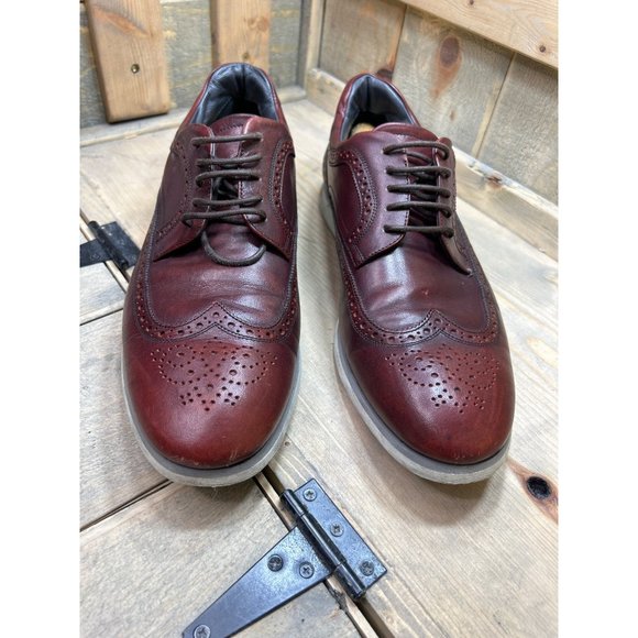 Hugo Boss Mens Brogue Dress Shoes Red Wingtip Lace Up Leather US12 EU45 main image 11